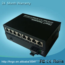 fiber media converter with 8 ports, ethernet signal over fiber transmission